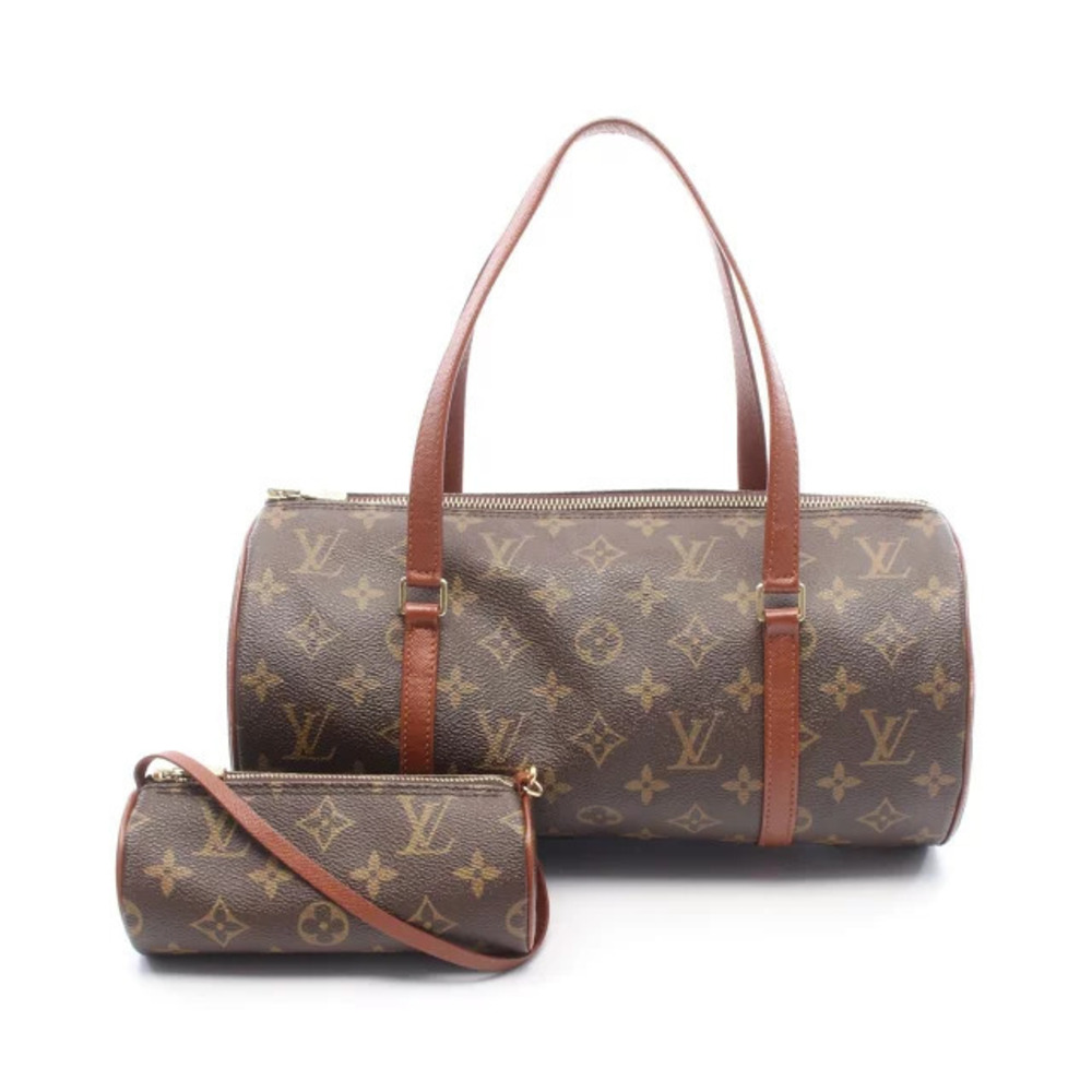 Louis Vuitton Papillon Handbag Canvas Leather Monogram Brown